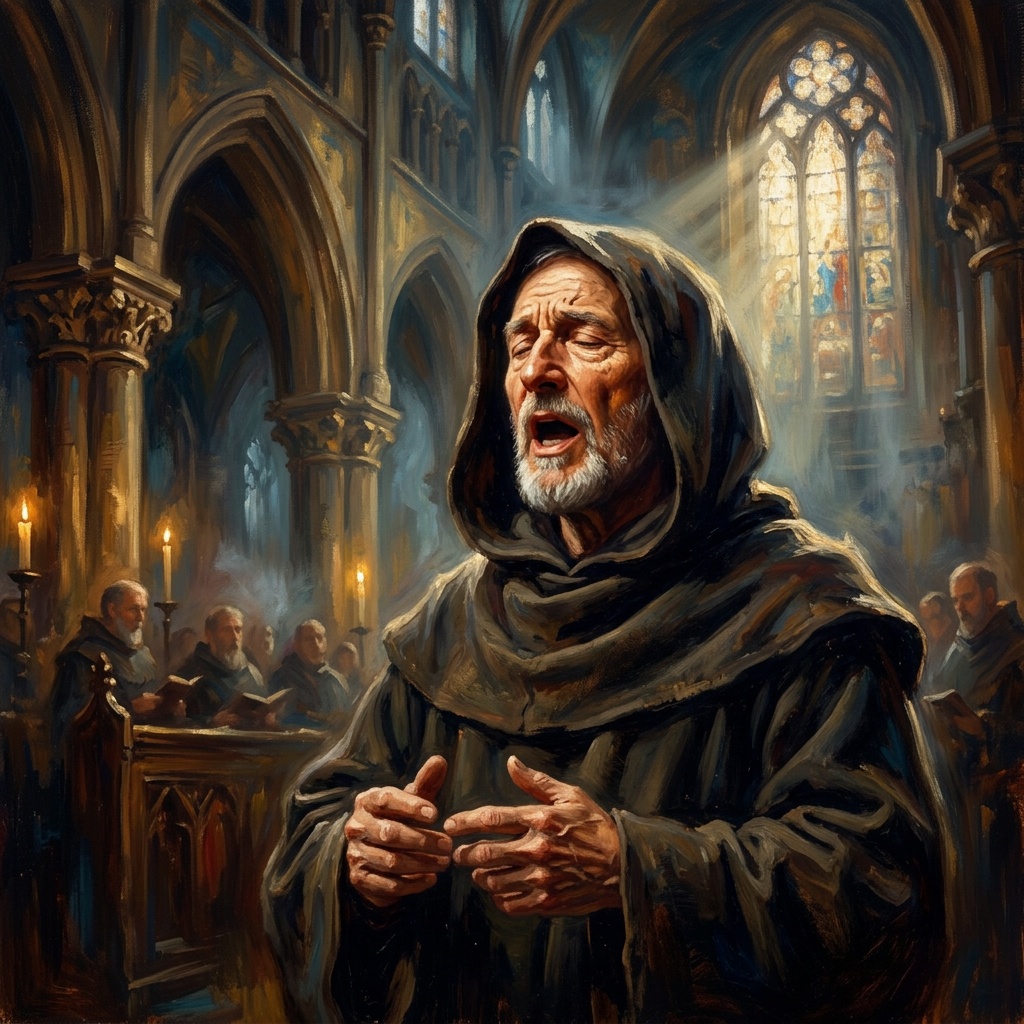 AI-generated cover art for "Kyrie Eleison"