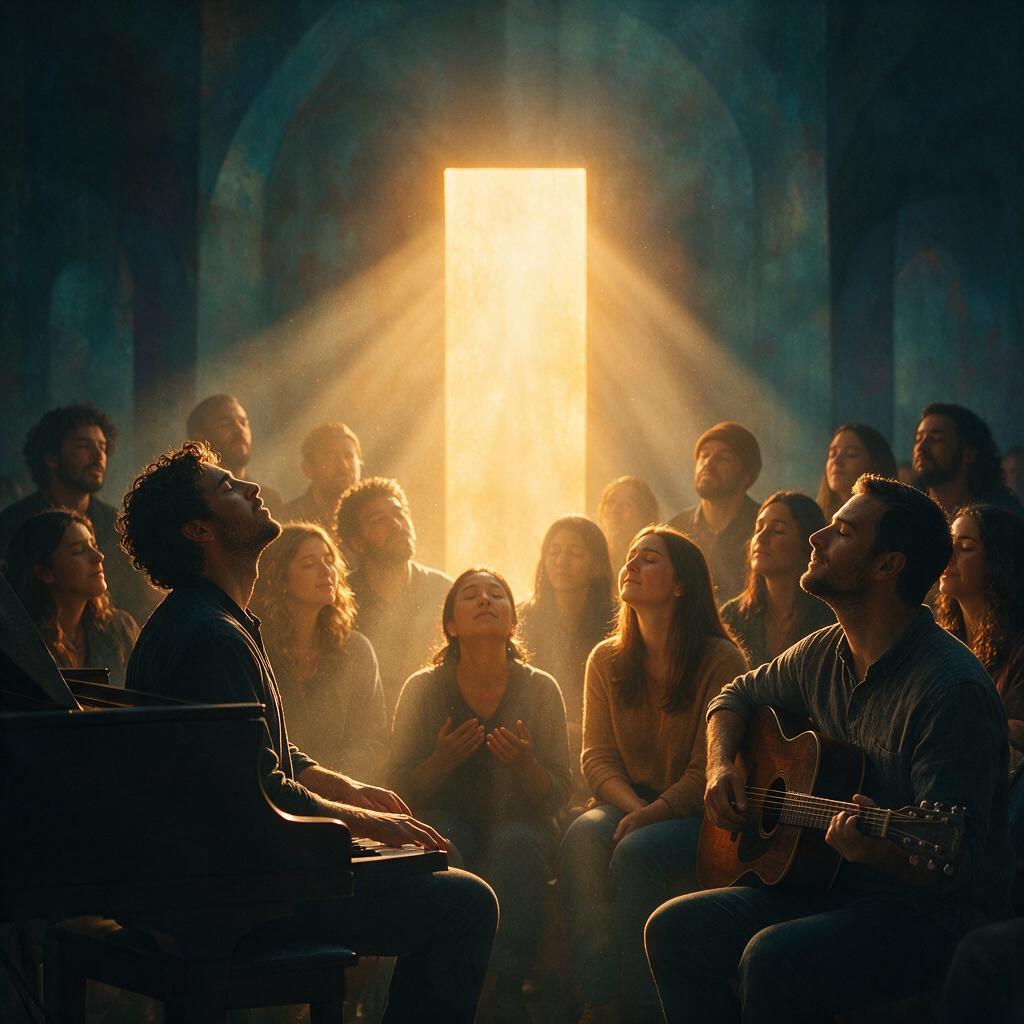 AI-generated cover for "Steady Light (congregational healing song)"