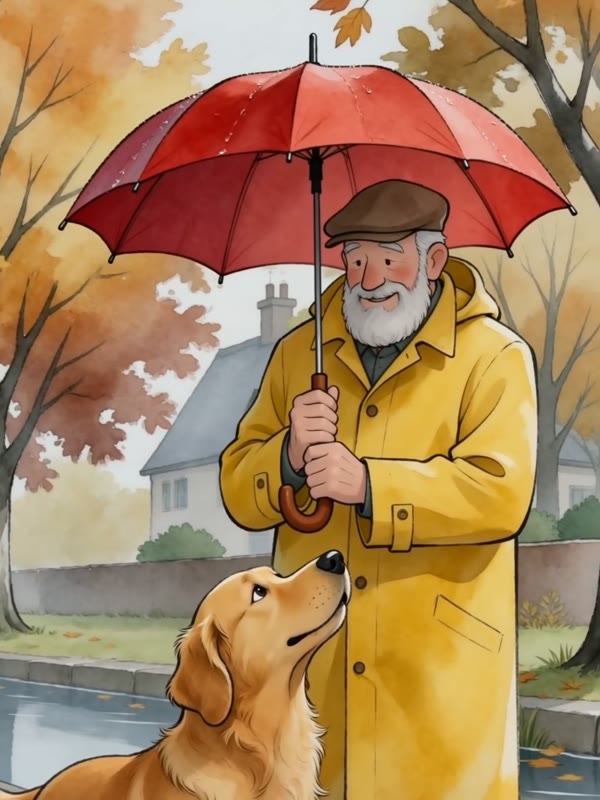 Watercolor cartoon style example