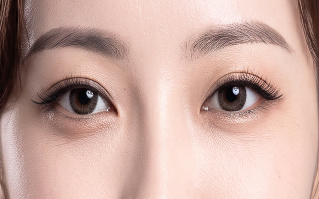 Clean, small portrait upscaled by Phota Enhance: Heavier lashes and liner added