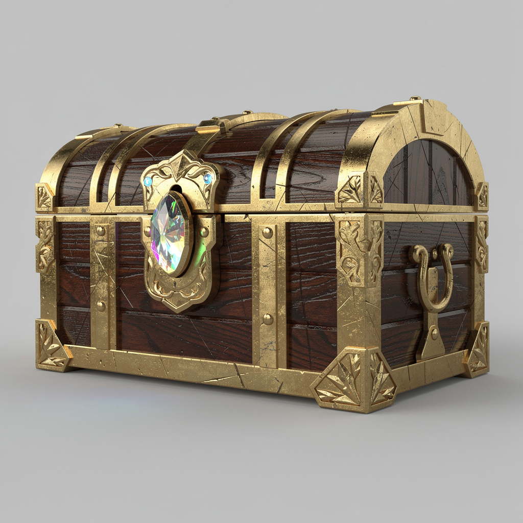 Fantasy treasure chest: AI-generated 3D model